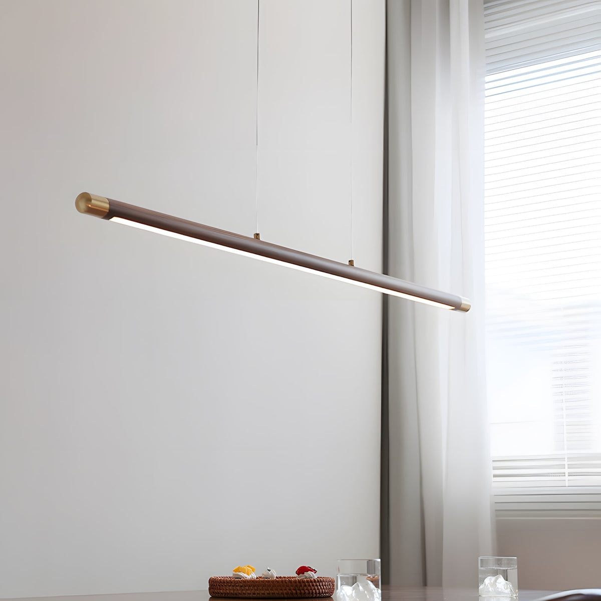 Dash houten hanglamp met lange balkvorm