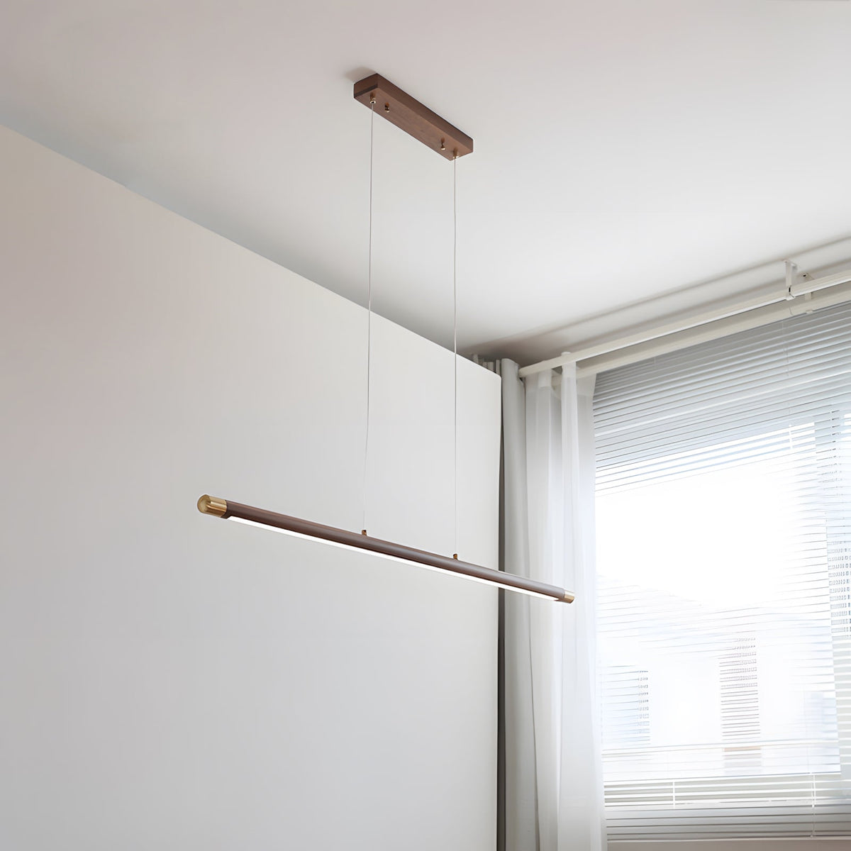 Dash houten hanglamp met lange balkvorm