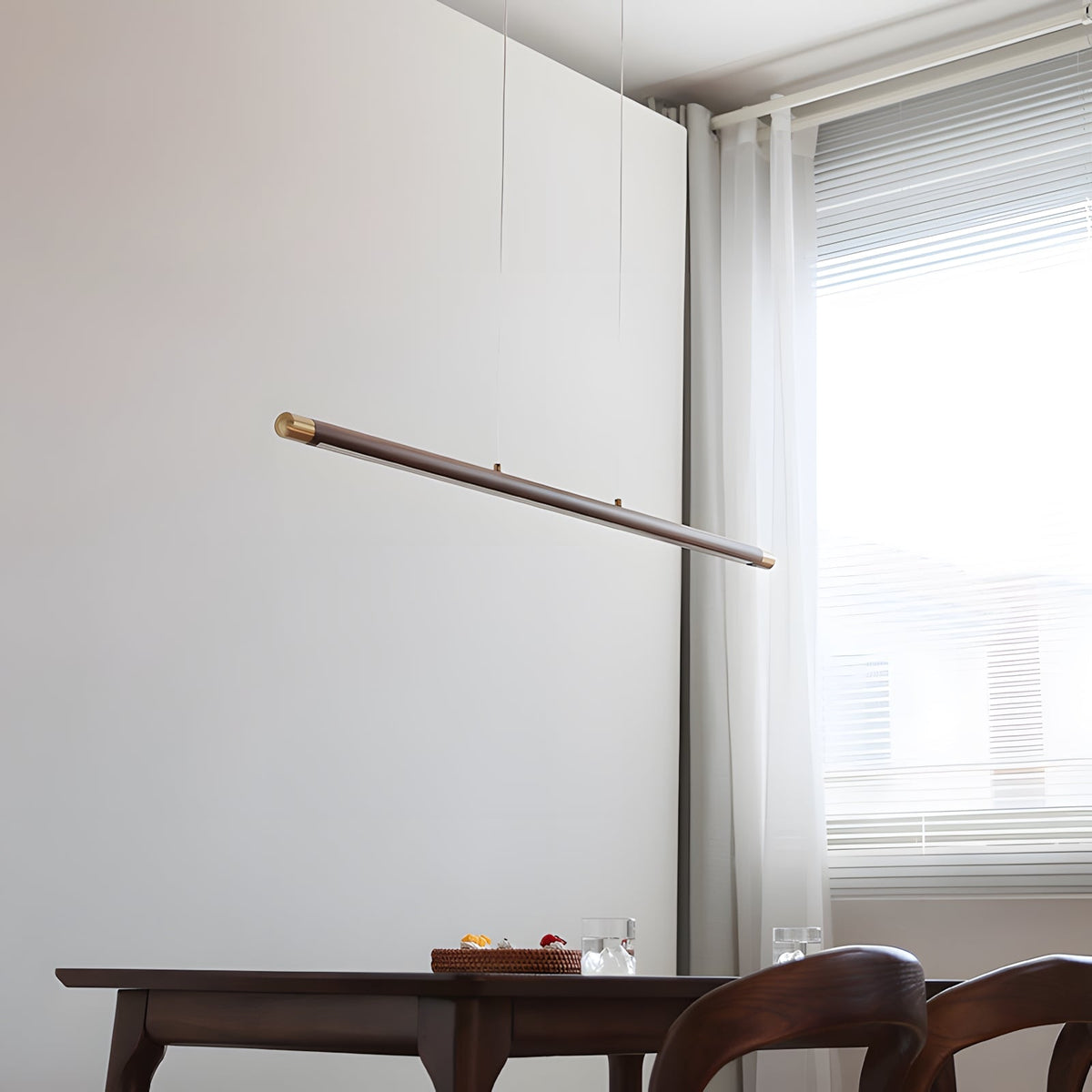 Dash houten hanglamp met lange balkvorm