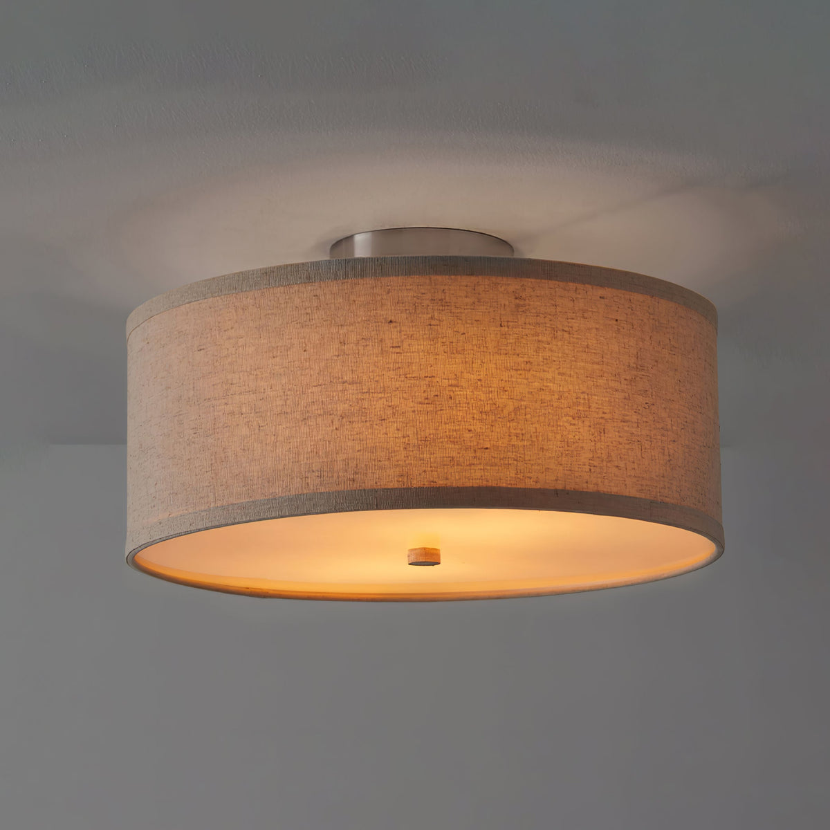 Qilvo plafondlamp linnen kap strak elegant