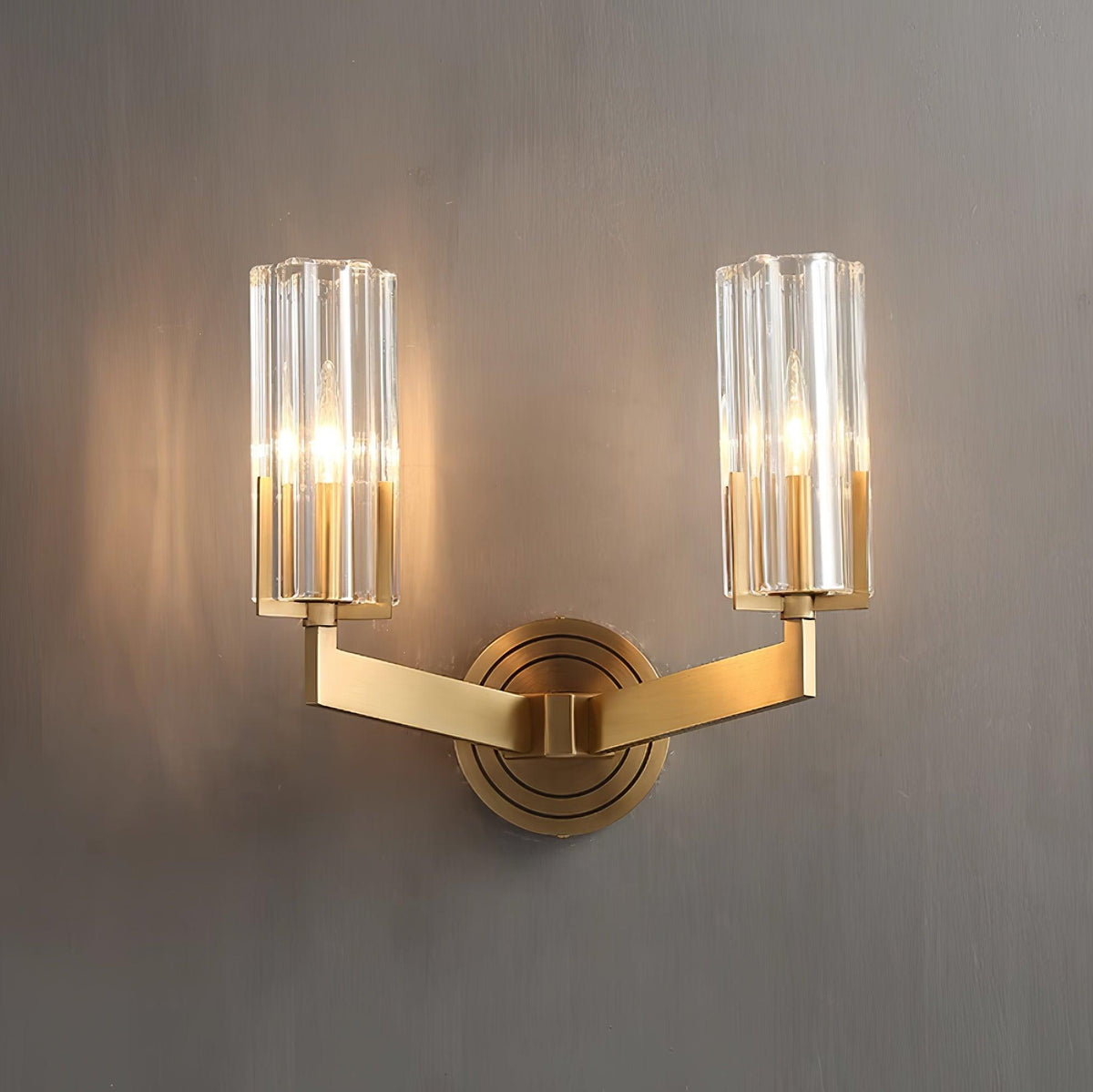 Coen Premium elegantie messing glas wandlamp