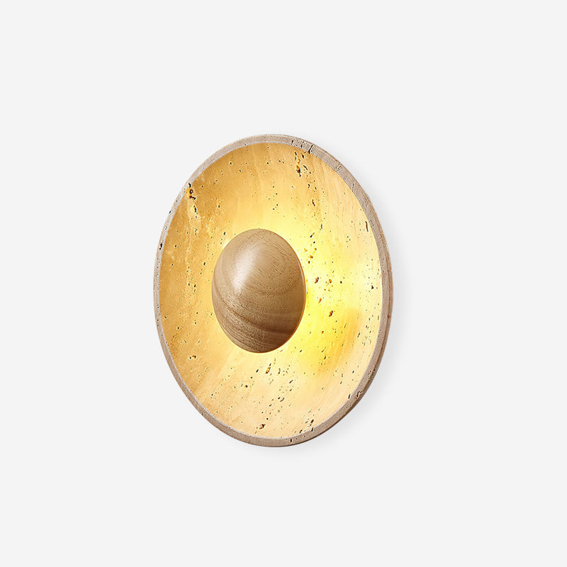 Norvian wandlamp rond travertin minimalistisch