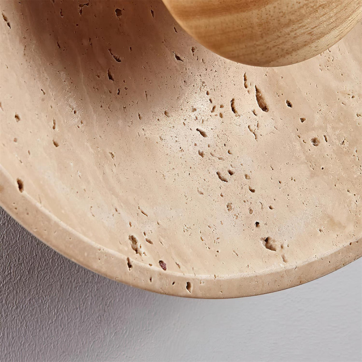 Norvian wandlamp rond travertin minimalistisch