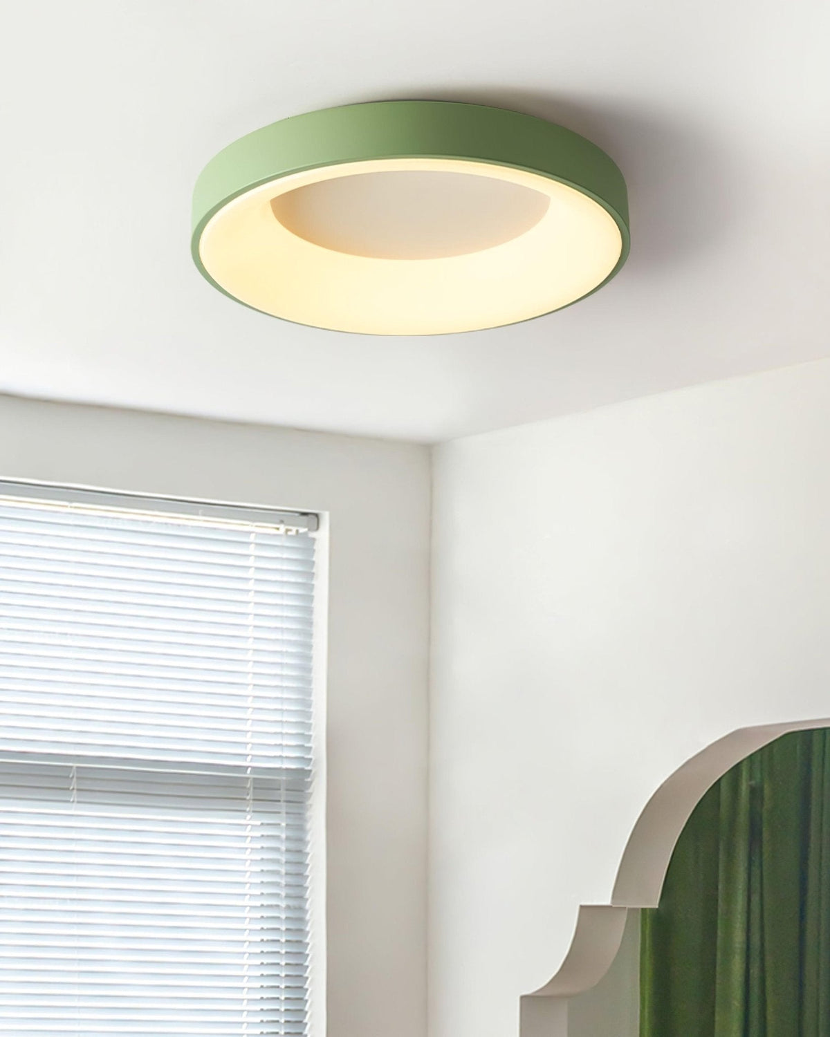 Jareth plafondlamp ijzer hedendaags groene lampenkap