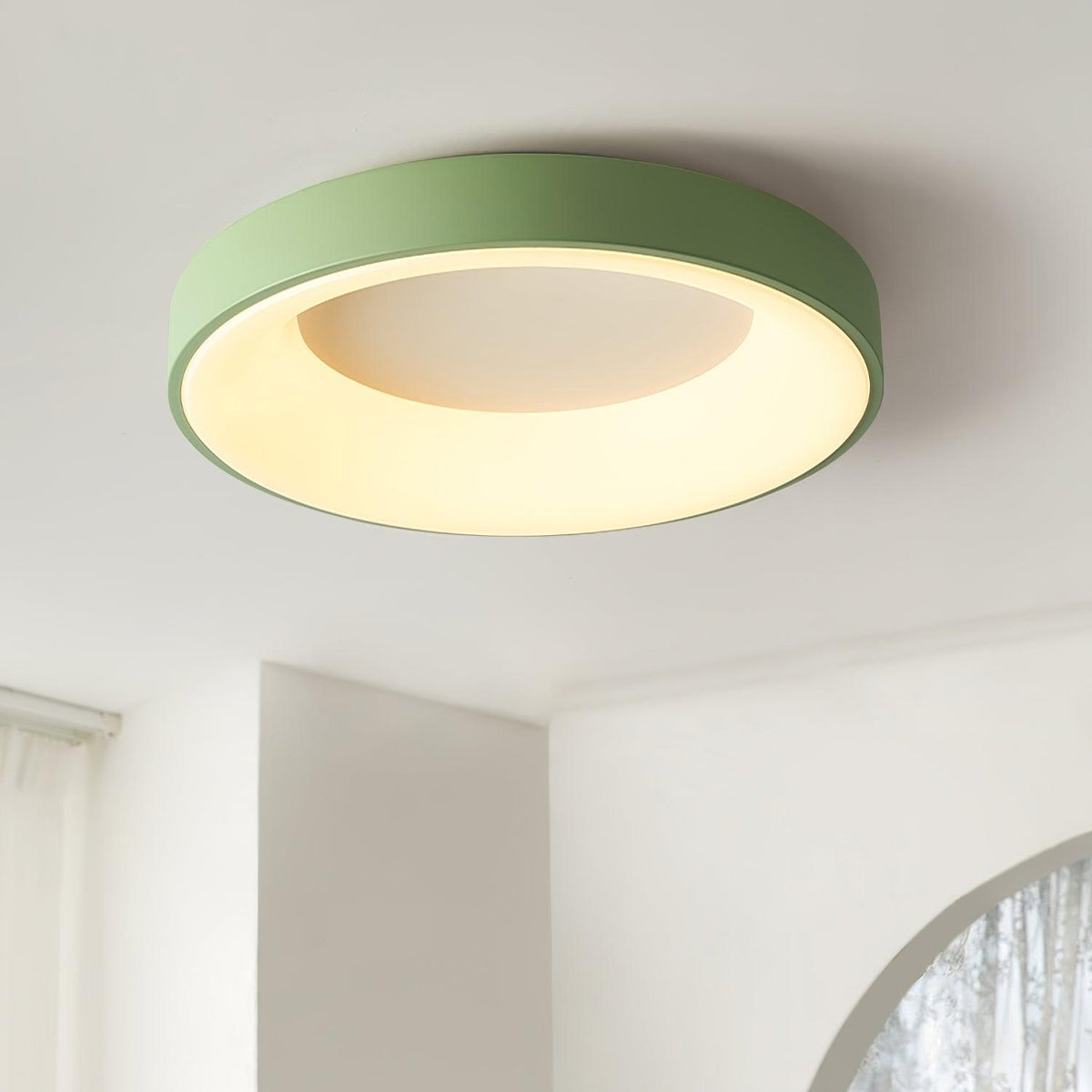 Jareth plafondlamp ijzer hedendaags groene lampenkap