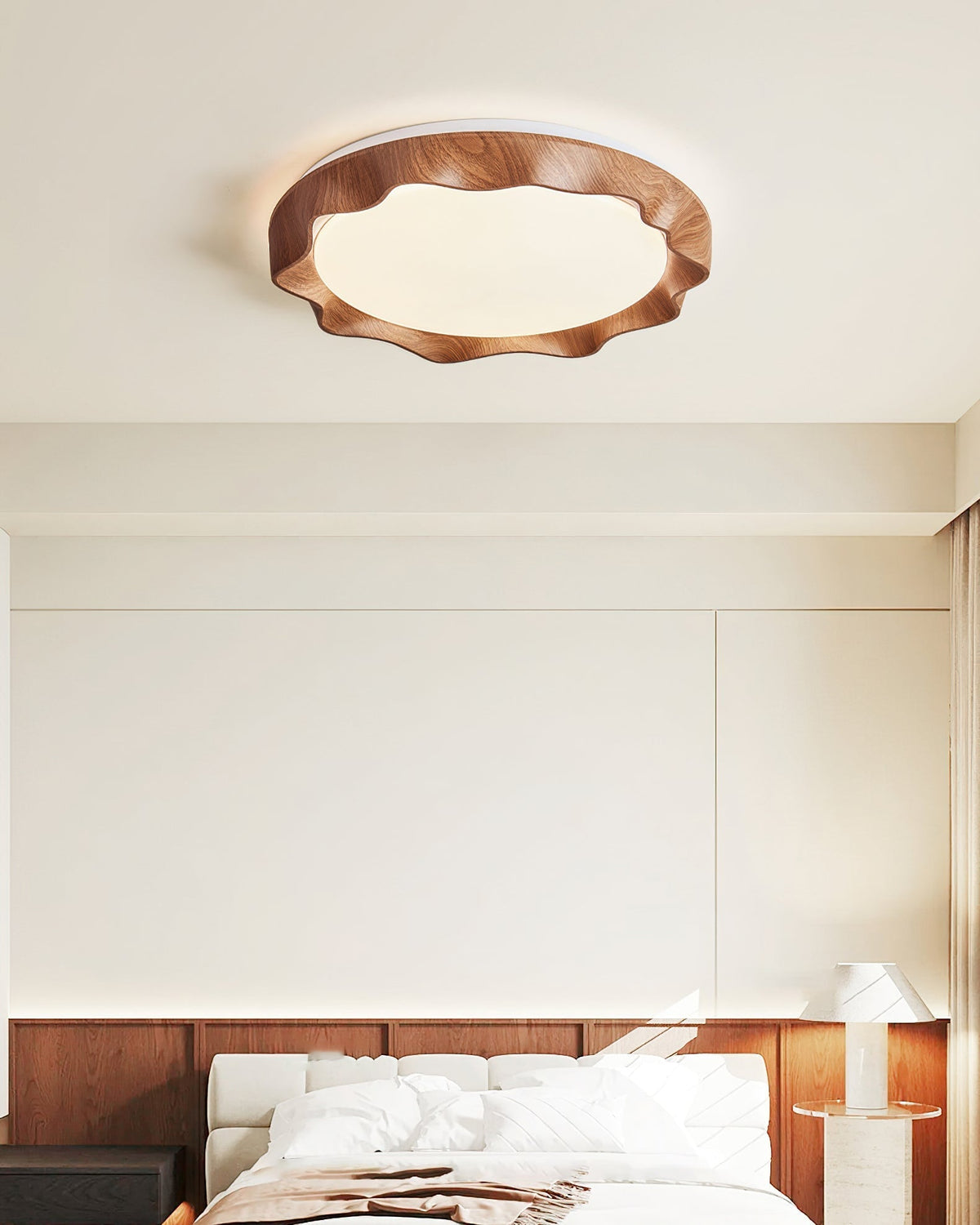Kerio plafondlamp in walnootkleur