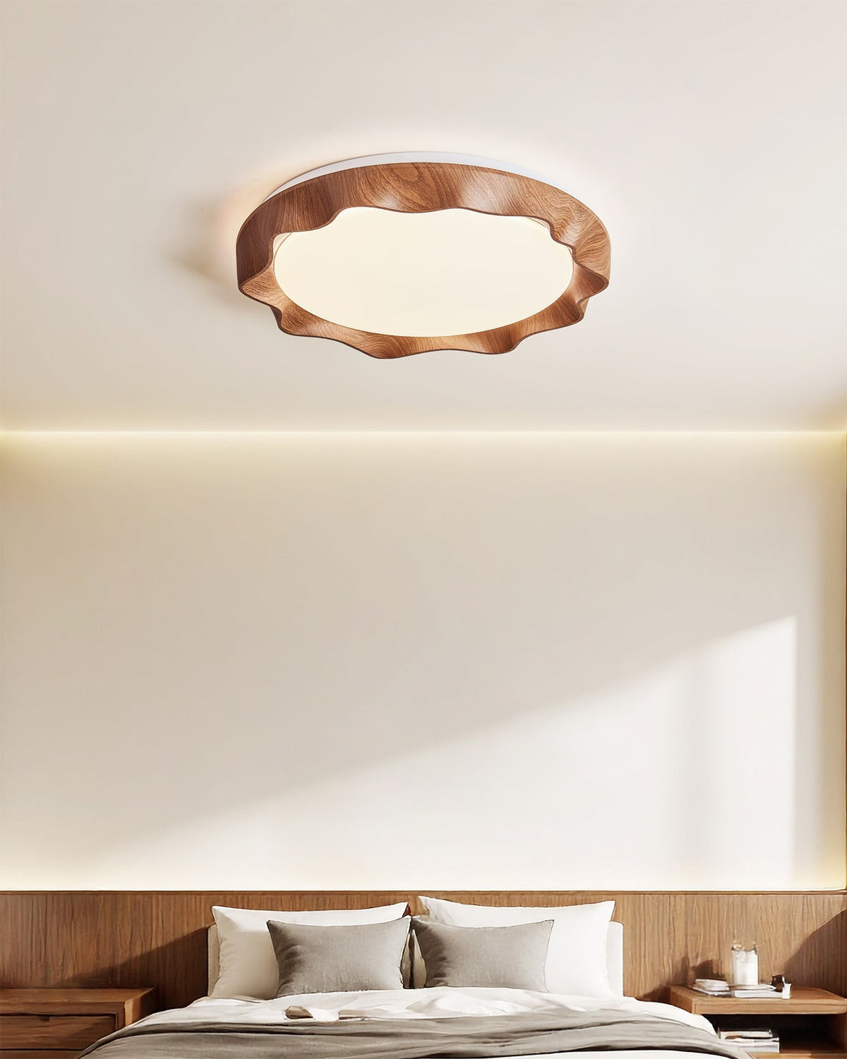 Kerio plafondlamp in walnootkleur