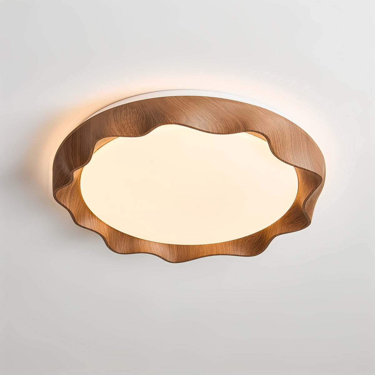 Kerio plafondlamp in walnootkleur
