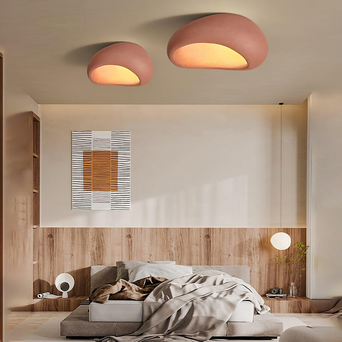 Rivenira plafondlamp met Japanse Wabi-Sabi Maan