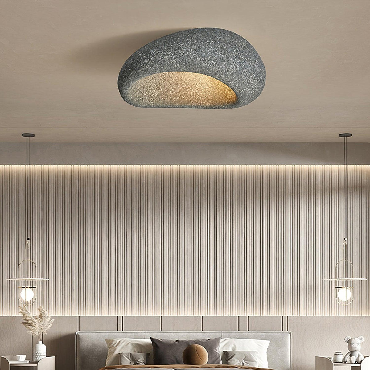 Rivenira plafondlamp met Japanse Wabi-Sabi Maan