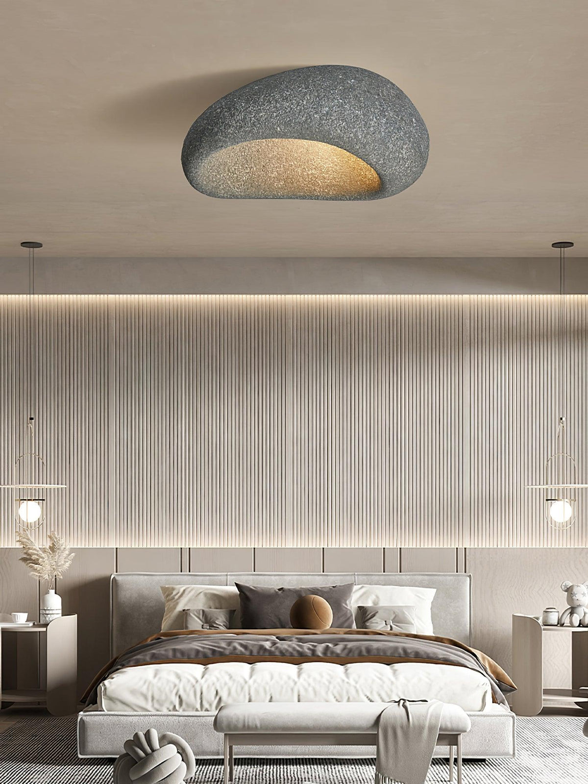 Rivenira plafondlamp met Japanse Wabi-Sabi Maan