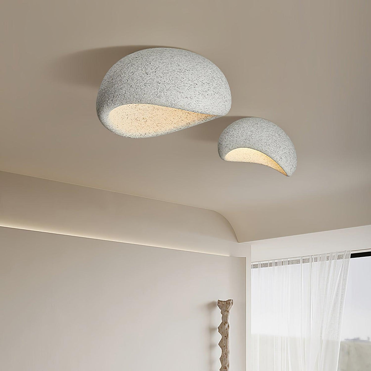 Rivenira plafondlamp met Japanse Wabi-Sabi Maan