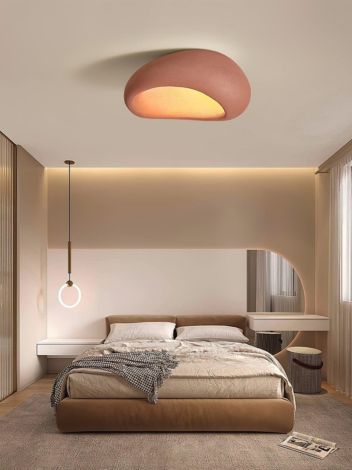 Rivenira plafondlamp met Japanse Wabi-Sabi Maan