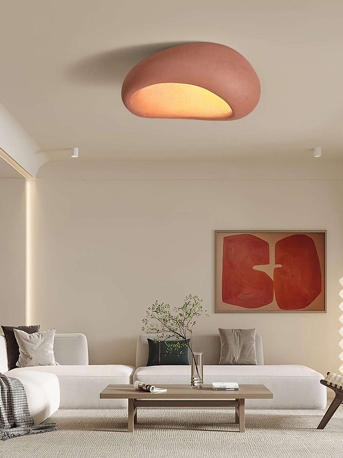 Rivenira plafondlamp met Japanse Wabi-Sabi Maan