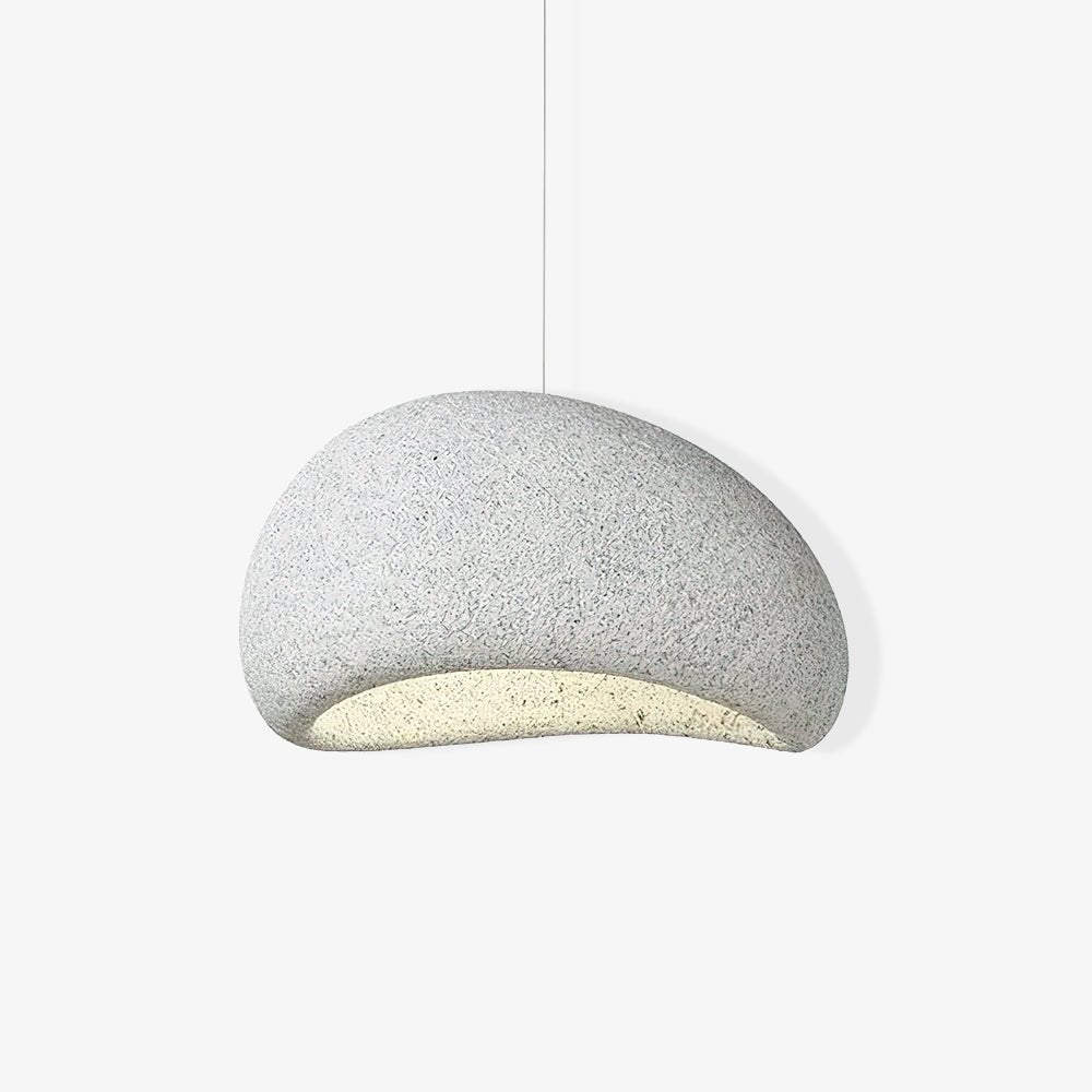 Tsukiyo Wabi-Sabi hanglamp met onregelmatige gebogen kap en gespikkelde textuur