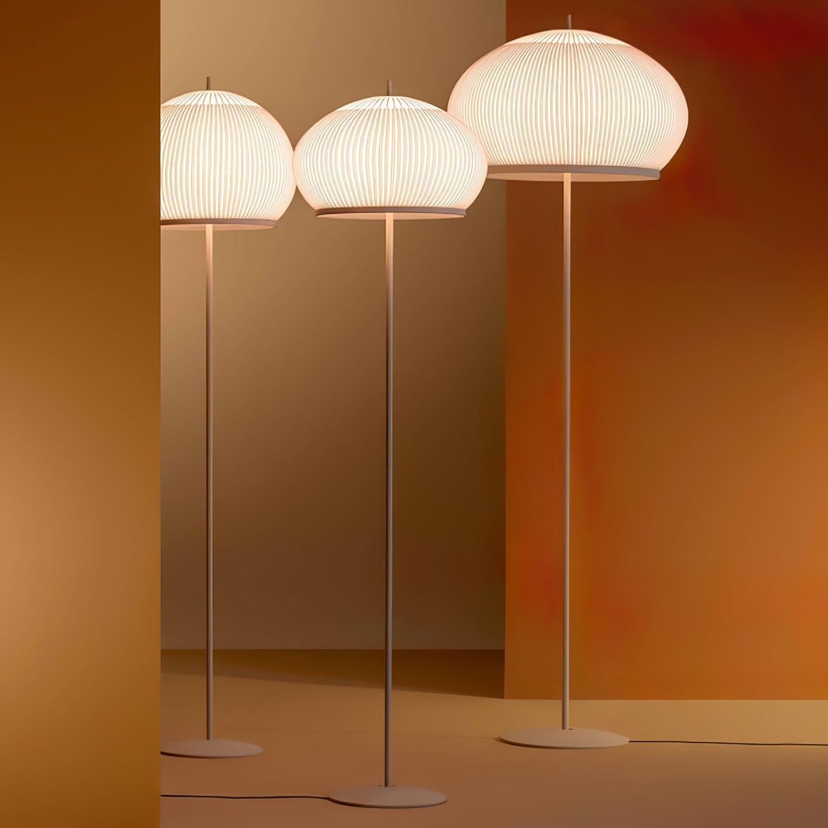Sorenix vloerlamp van staal en katoen