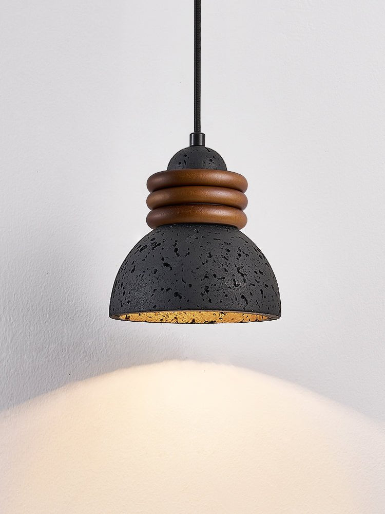Riso Ring Zwart travertin hanglamp