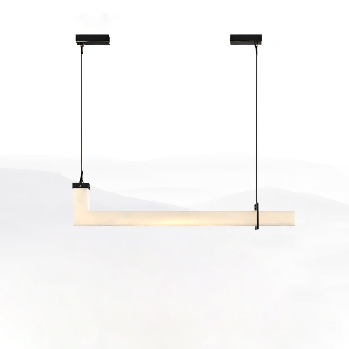 Nivienne Linear albasten hanglamp met goudkleurige accenten
