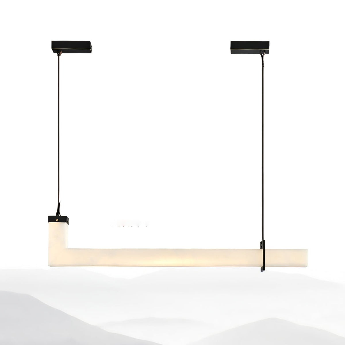 Nivienne Linear albasten hanglamp met goudkleurige accenten