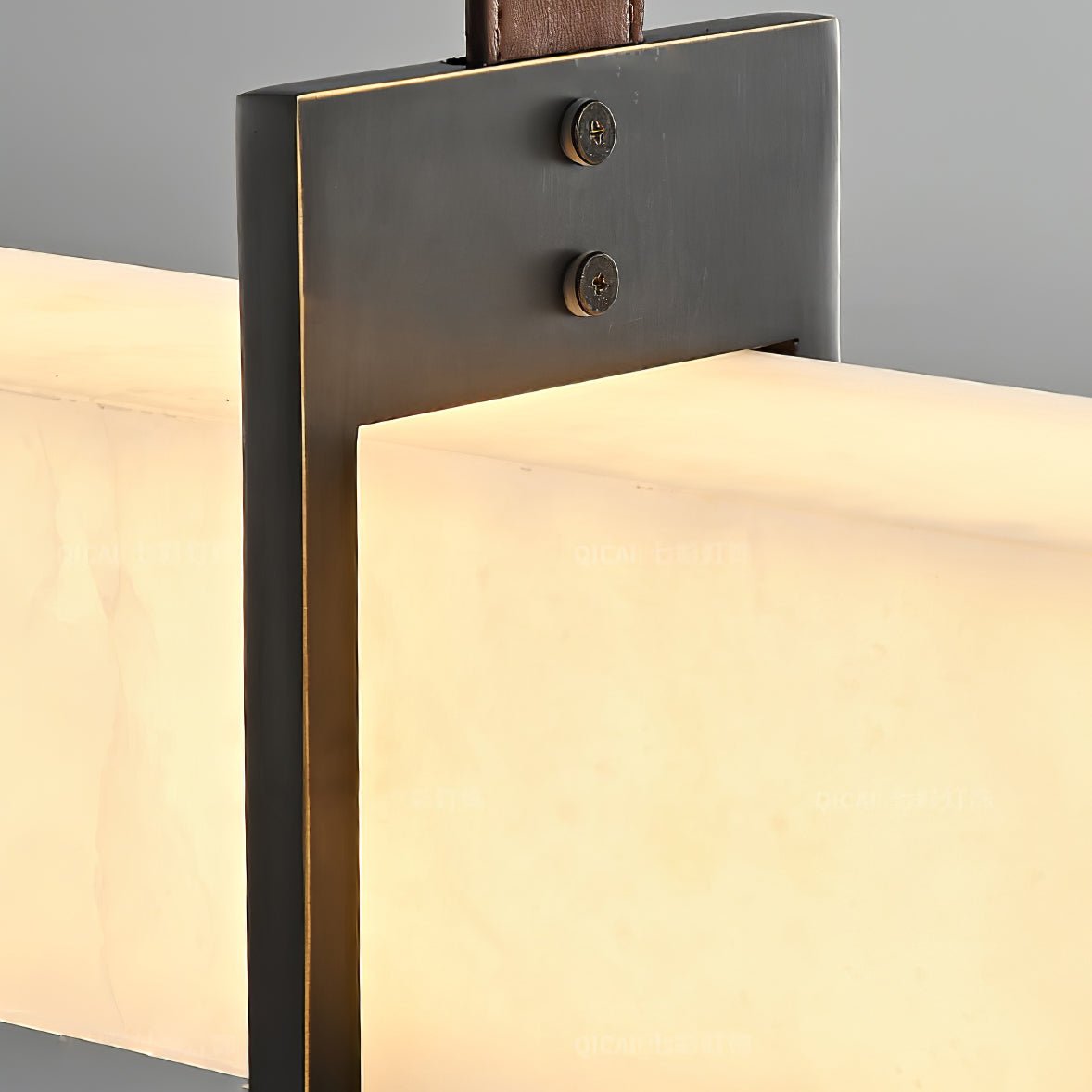 Nivienne Linear albasten hanglamp met goudkleurige accenten