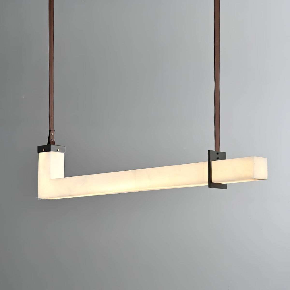 Nivienne Linear albasten hanglamp met goudkleurige accenten