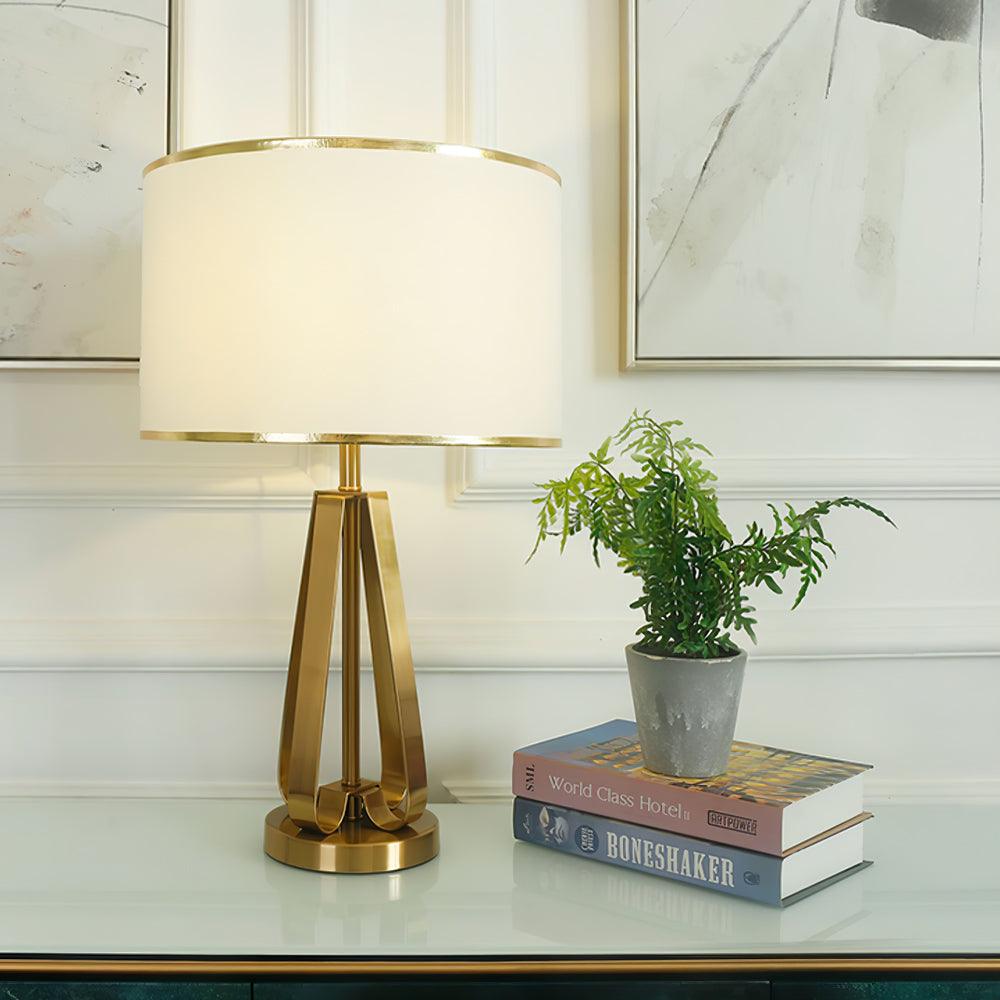 Linorira luxe stof tafellamp in goud