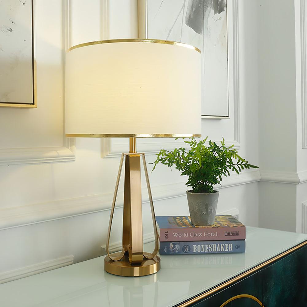 Linorira luxe stof tafellamp in goud