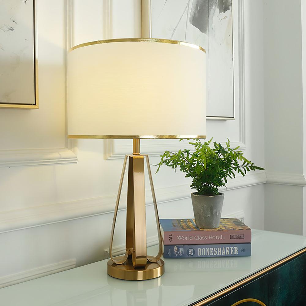 Linorira luxe stof tafellamp in goud