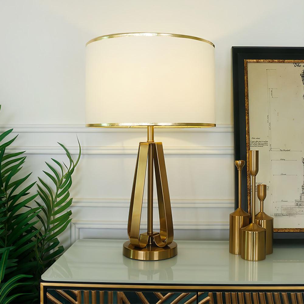 Linorira luxe stof tafellamp in goud
