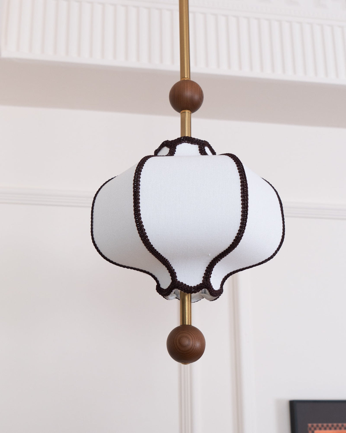 Miralielle hanglamp met lantaarnstof voor woonkamer