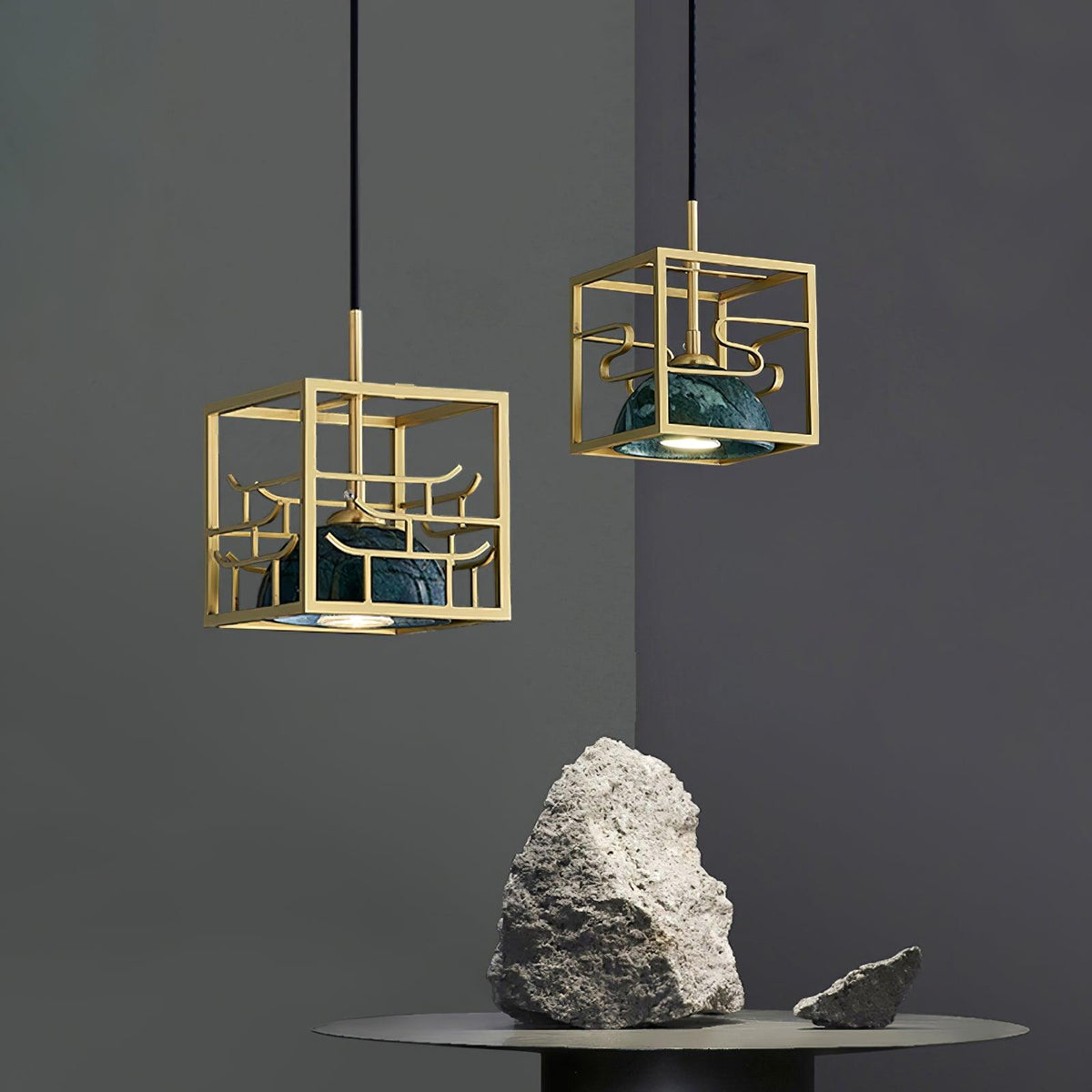 Cubo Moderne hanglamp van messing