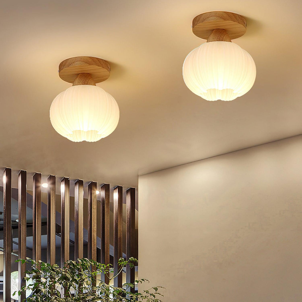 Dura Grote Bloemzak plafondlamp van Hout