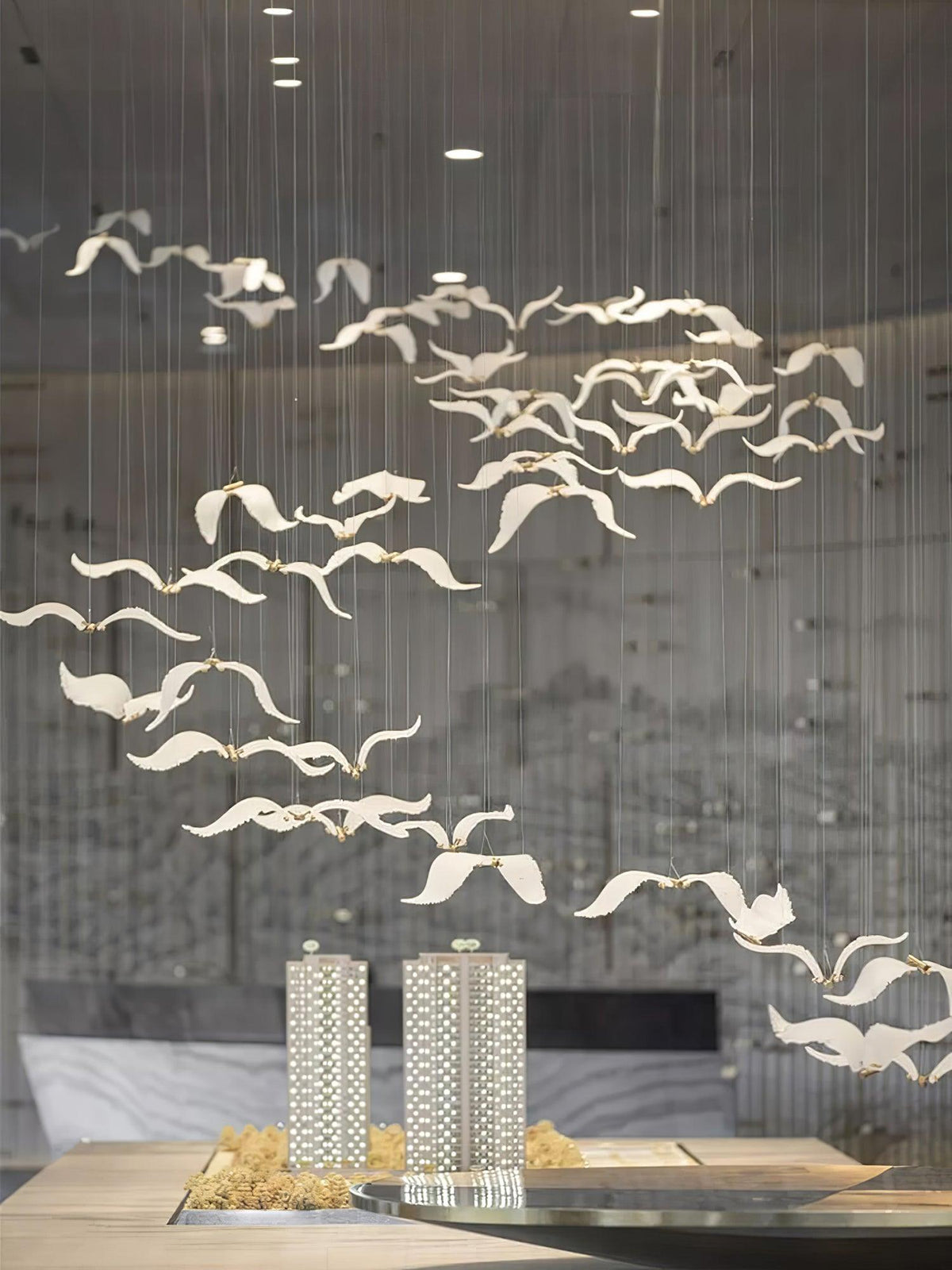Faelis luxe Grote Zeevogel glas Kroonluchter