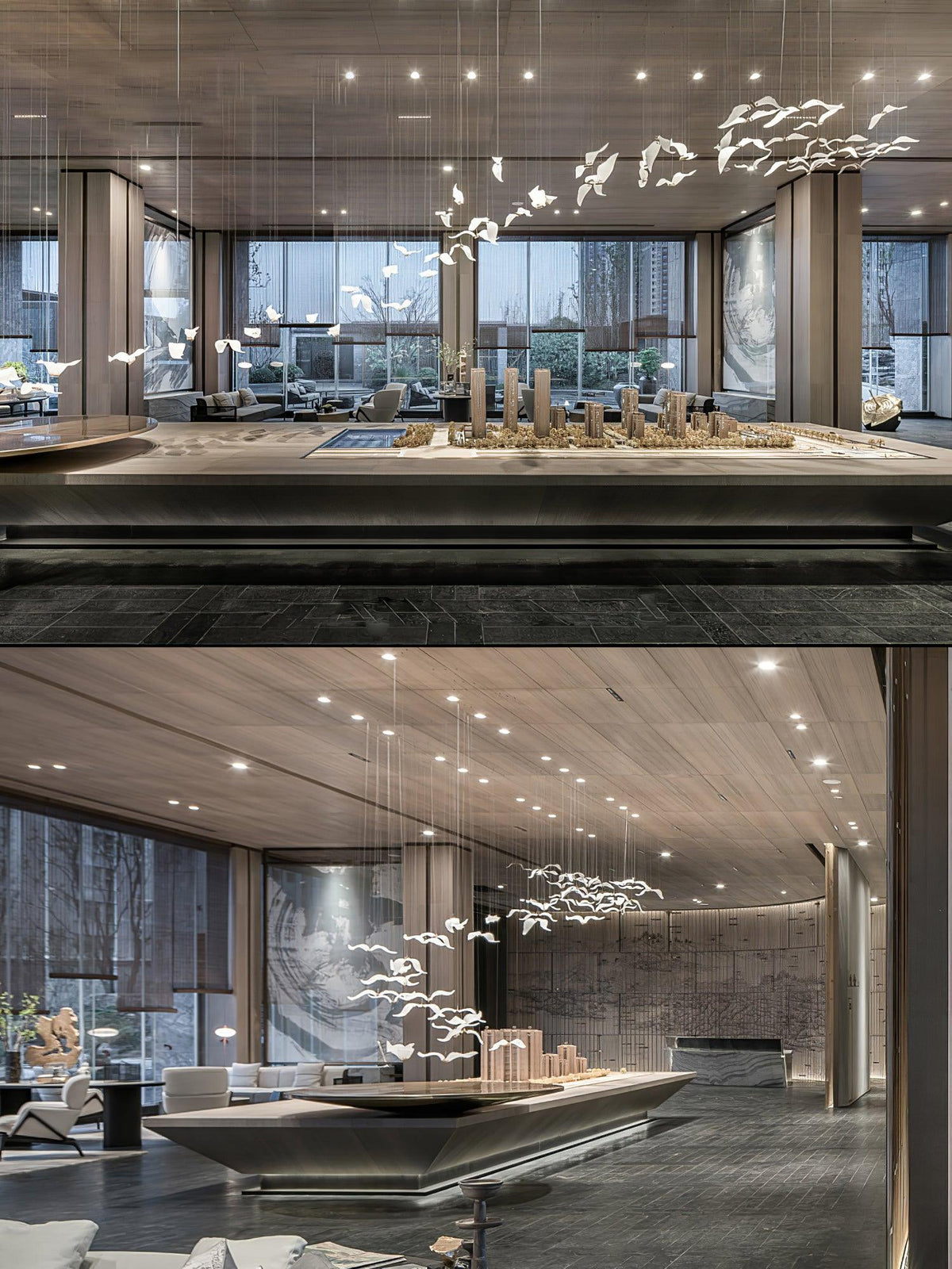 Faelis luxe Grote Zeevogel glas Kroonluchter