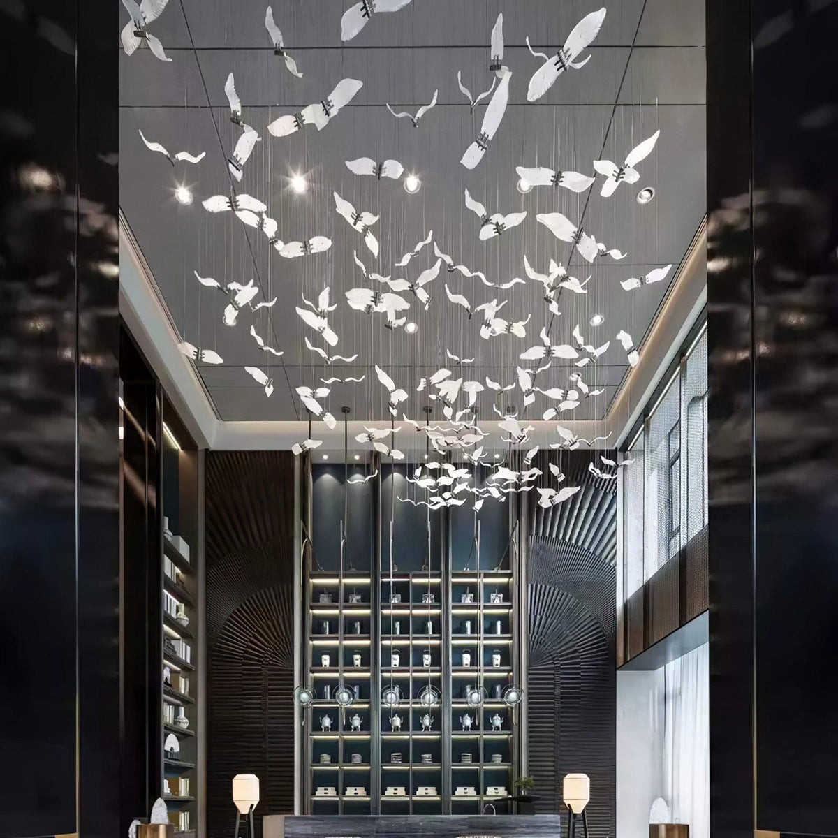 Faelis luxe Grote Zeevogel glas Kroonluchter