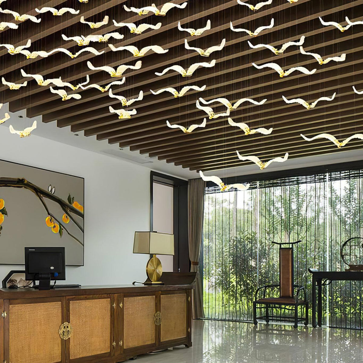 Faelis luxe Grote Zeevogel glas Kroonluchter