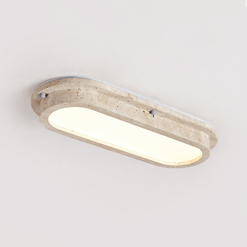 Remy minimalistische plafondlamp van geel travertin
