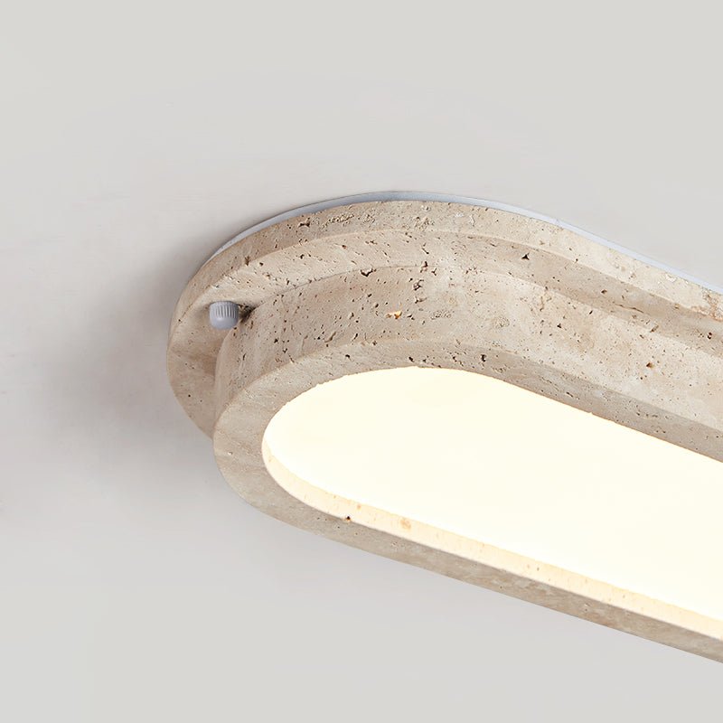 Remy minimalistische plafondlamp van geel travertin