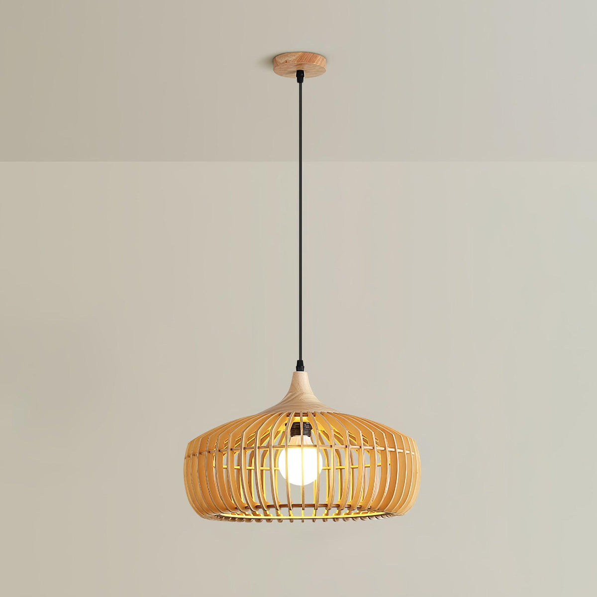 Lixu houten retro hanglamp
