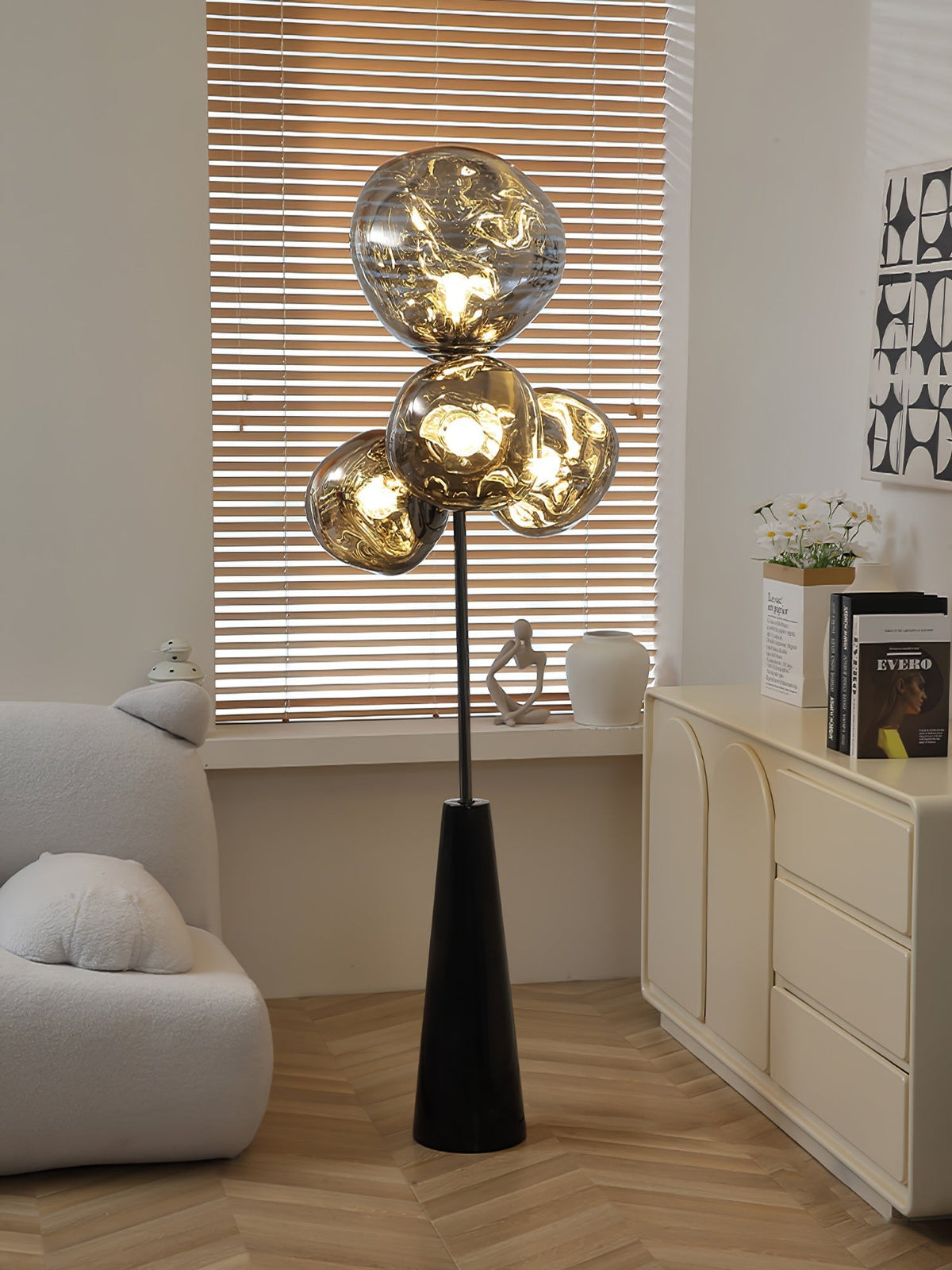 Viri moderne vloerlamp met marmer