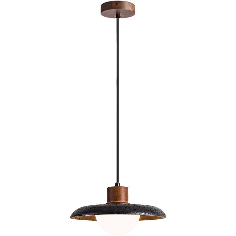 Podve zwarte travertin minimalistische hanglamp