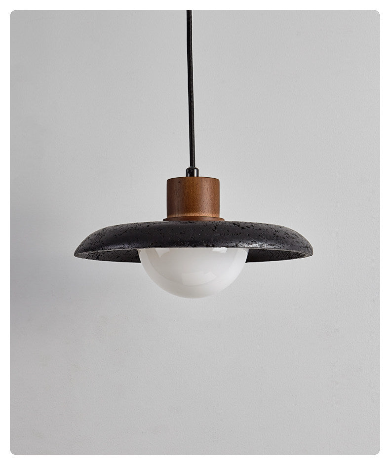 Podve zwarte travertin minimalistische hanglamp