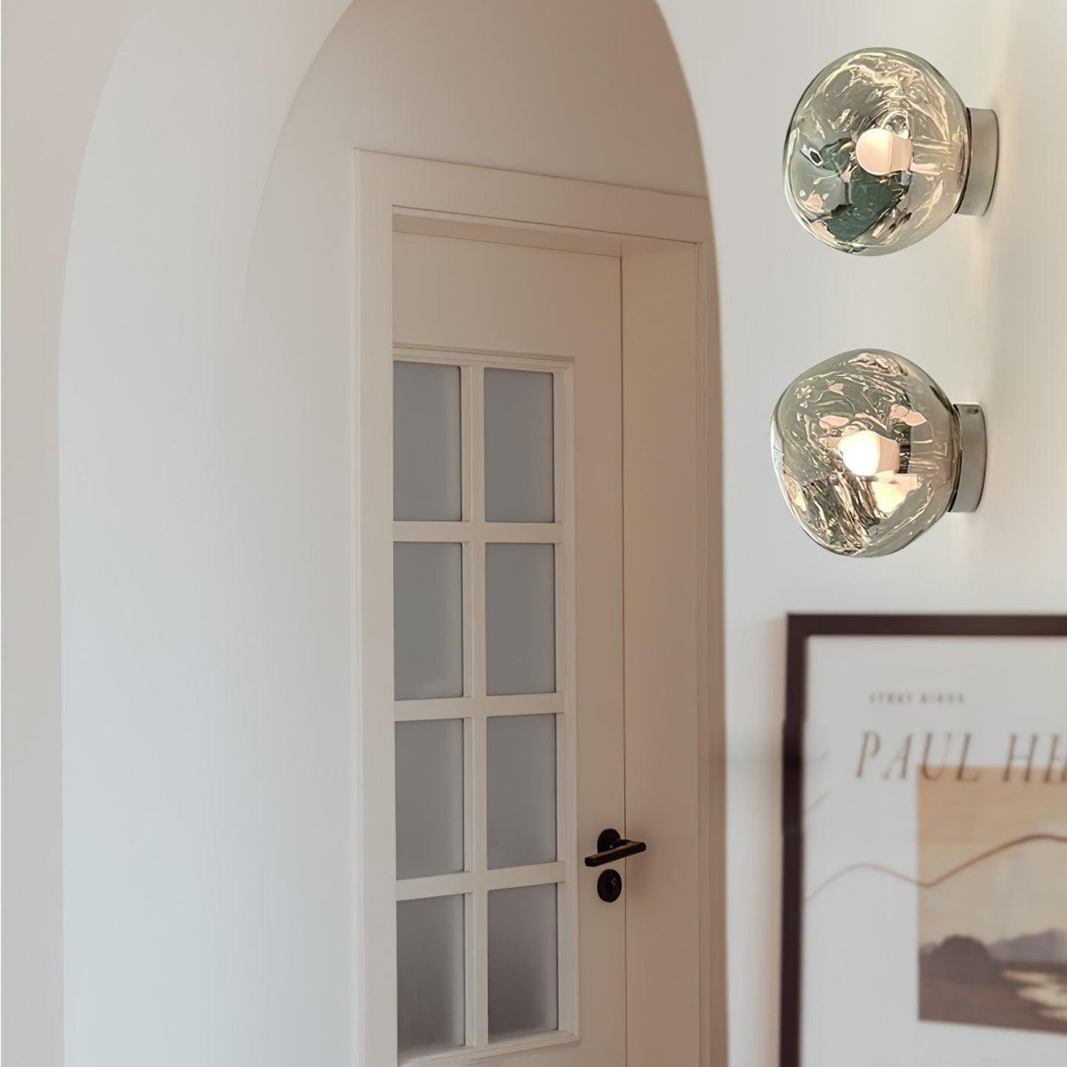 Leni wandlamp met amberkleurig rookglas