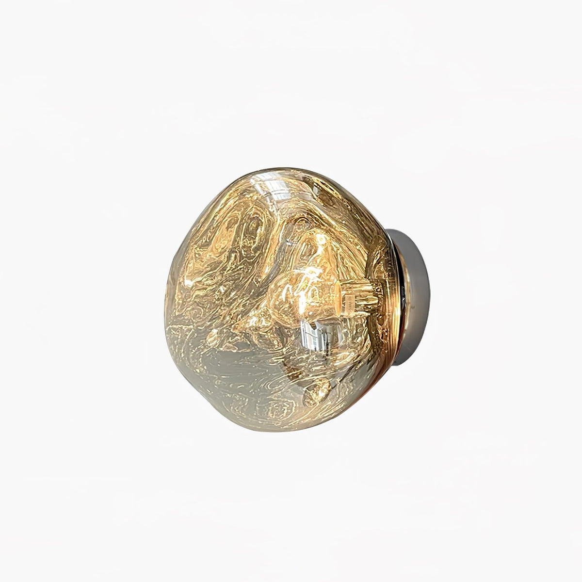Leni wandlamp met amberkleurig rookglas