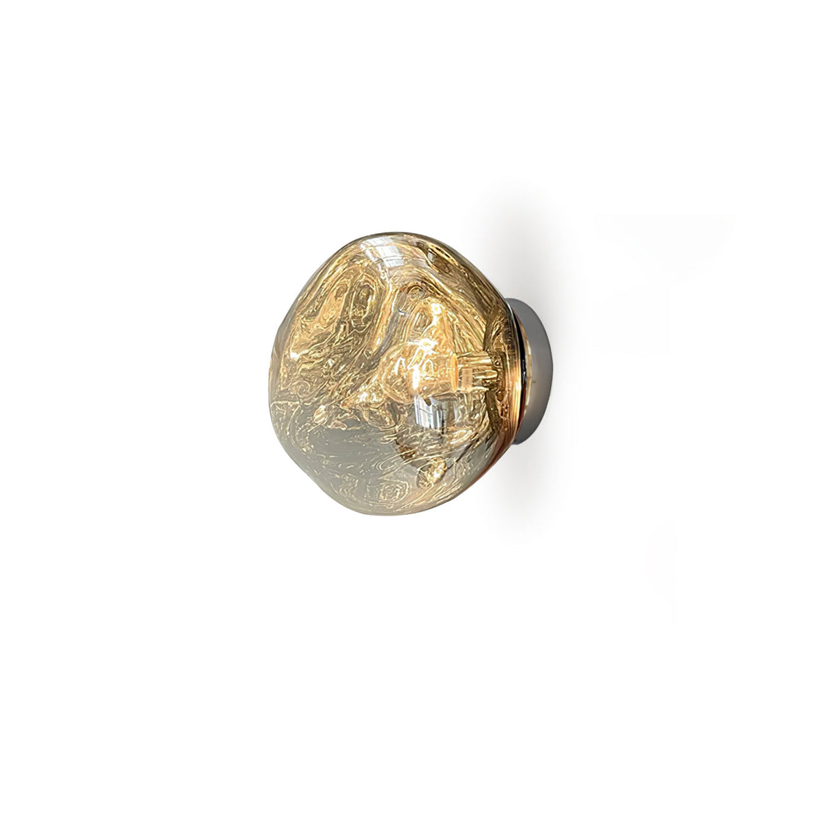 Leni wandlamp met amberkleurig rookglas