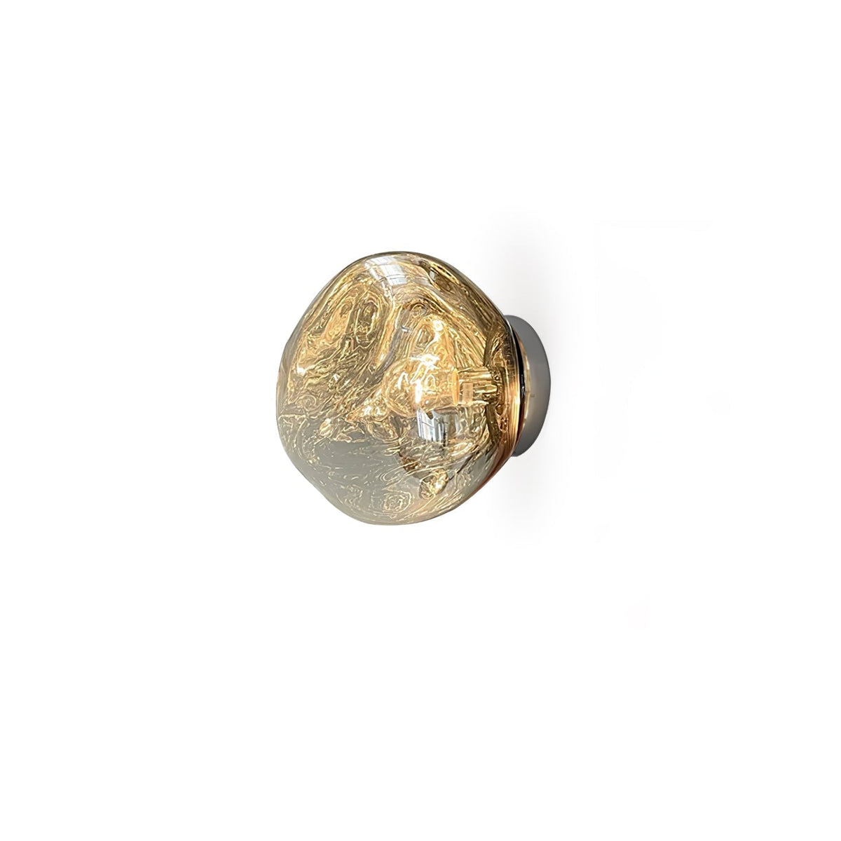Leni wandlamp met amberkleurig rookglas