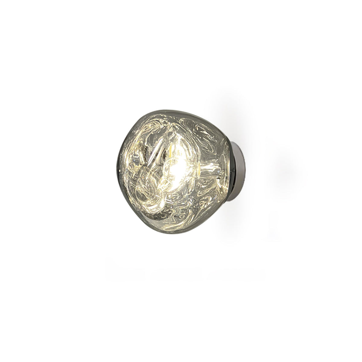 Leni wandlamp met amberkleurig rookglas