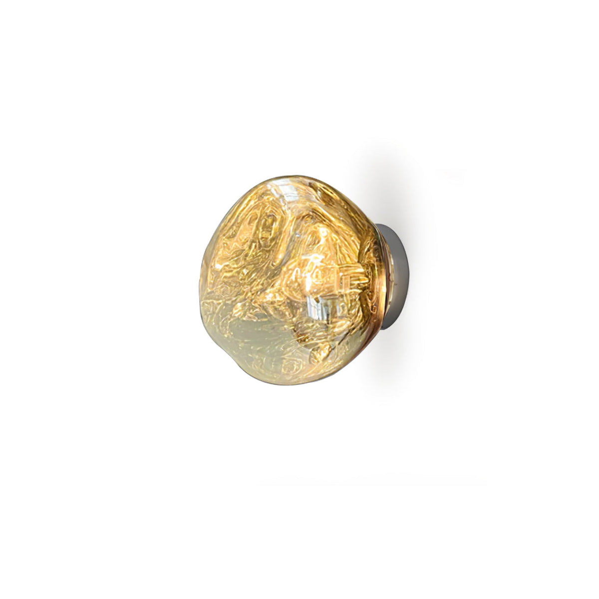 Leni wandlamp met amberkleurig rookglas