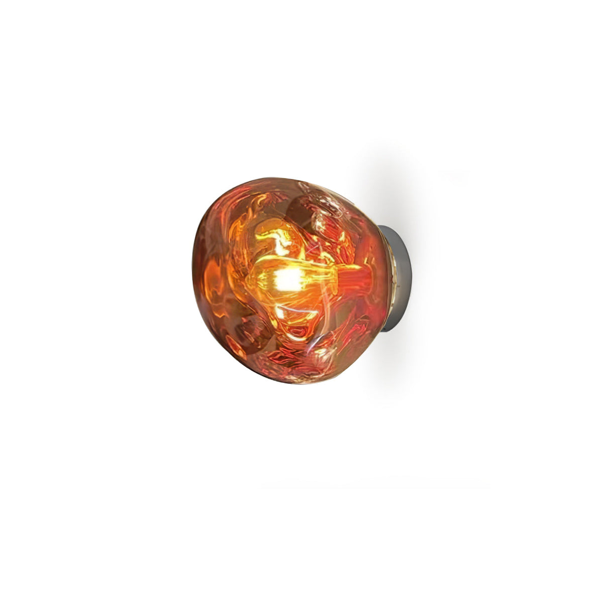 Leni wandlamp met amberkleurig rookglas