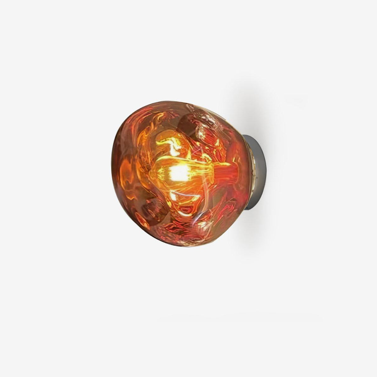 Leni wandlamp met amberkleurig rookglas